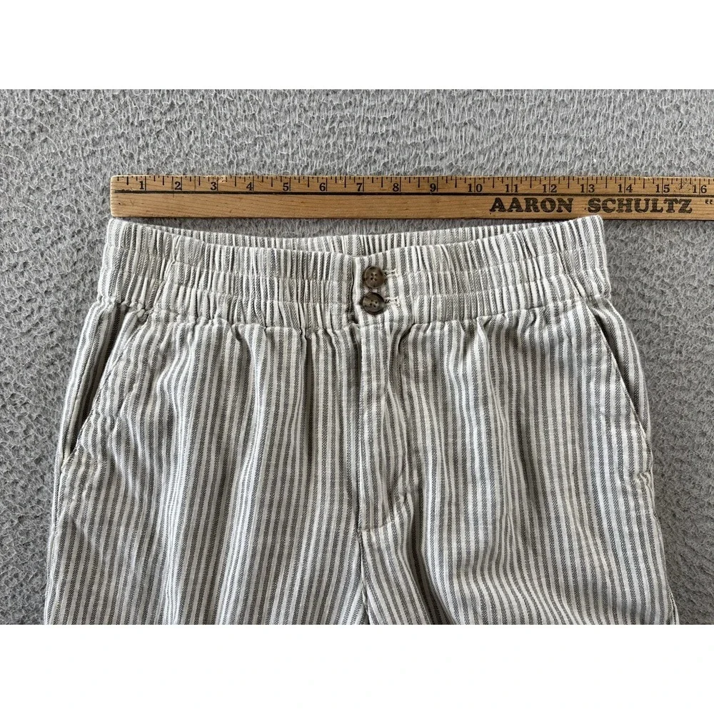 Marine Layer Allison Pants Womens XS Gray Striped Pull On Crop Tencel Casual - Picture 6 of 10
